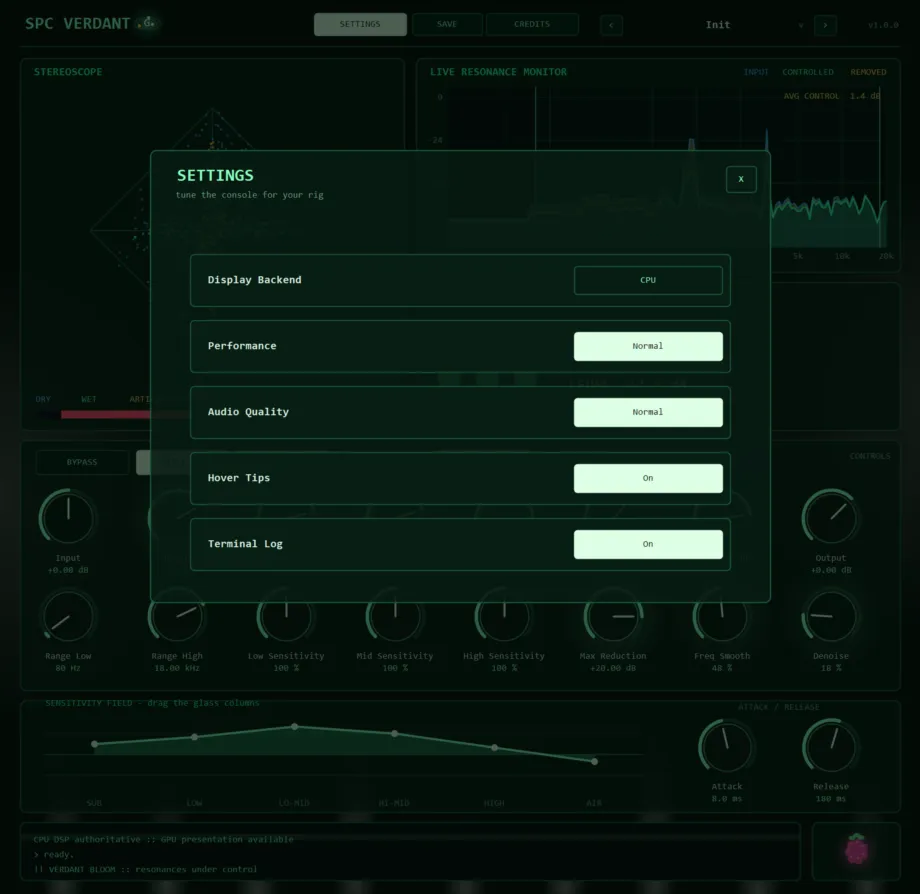 SPC Verdant interface 3
